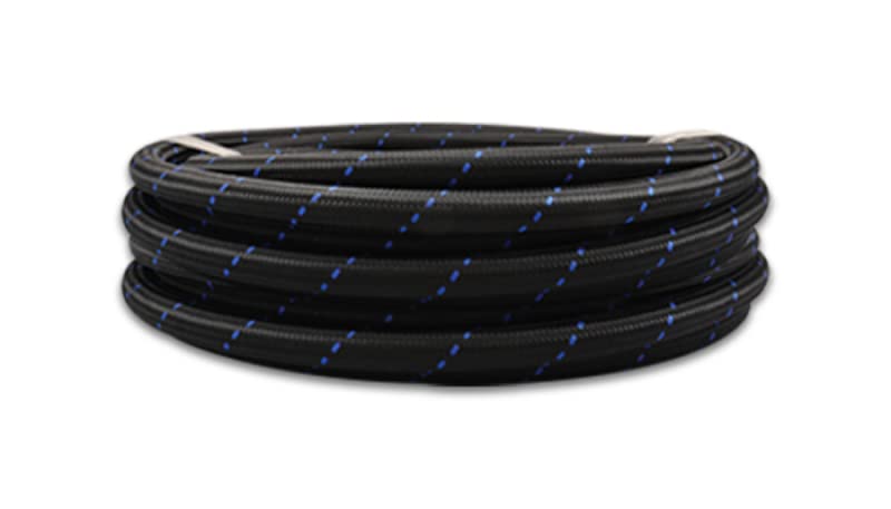 Nylon Braided Flex Hose Vibrant Performance 11966B (10ft Roll of Black Blue ; AN Size: -6; Hose ID: 0.34")