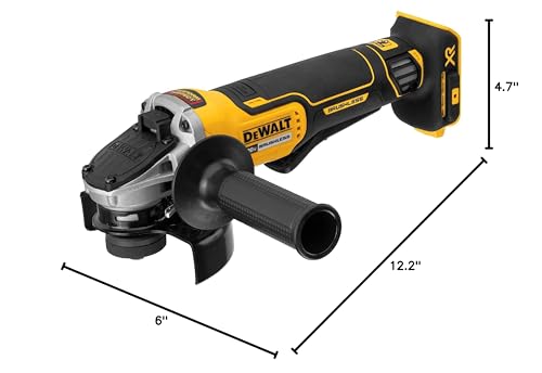 Angle Grinder DEWALT 20V MAX* Tool Cordless Brushless, 4 1/2 Inch, with Paddle Switch and Kickback Brake, Tool Only (DCG413B)