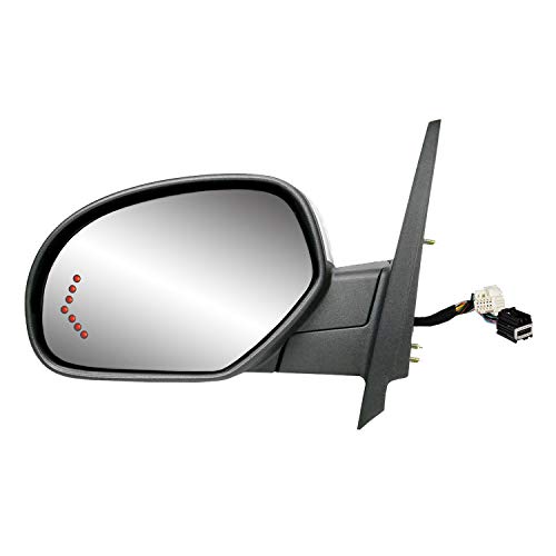 Fit System Driver Side Mirror for Silverado/Sierra 1500, 2500, 3500, Avalanche, Suburban, Tahoe, Yukon/Denali/XL, Silverado/Sierra Hybrid, Arrow Signal, Memory, Power Fold, Heated Power (62152G)