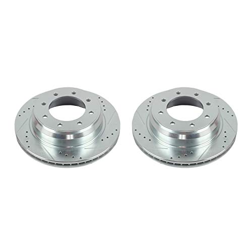 Power Stop Rear JBR1572XPR Evolution Performance Drilled, Slotted & Plated Brake Rotor Pair For Nissan NV1500 2012-2021, Nissan NV2500 2012-2021, Nissan NV3500 2012-2021 [Model Specific]