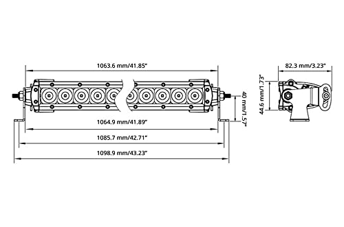 ZROADZ LED Bar Z30S1-40-P7EJ (40" Slim & Straight Single Row), Black