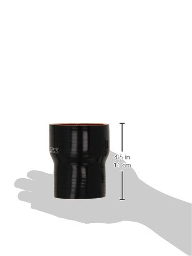 HPS Silicone HTSR-250-300-L4-BLK High Temperature 4-ply Reinforced Reducer Coupler Hose, 50 PSI Maximum Pressure, 4" Length, 2-1/2" > 3" ID, Black