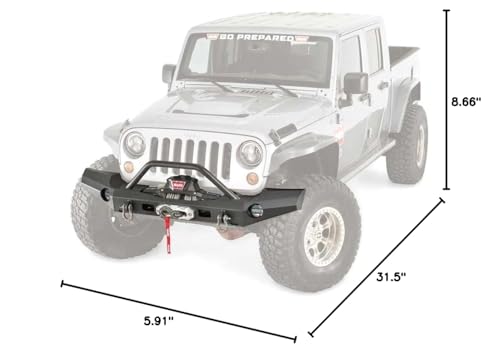Elite Series WARN Full-Width Front Bumper for Jeep JK Wrangler, with Grille Guard Tube