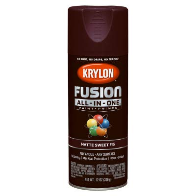 Krylon Fusion K02798007 All-In-One Spray Paint + Primer, Matte Sweet Fig, 12-oz. - Quantity 6