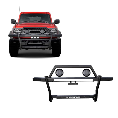 Rambler Black Horse Grille Guard Kit Modular Black Compatible with 2021-2024 Ford Bronco-RAGF20-PLFB
