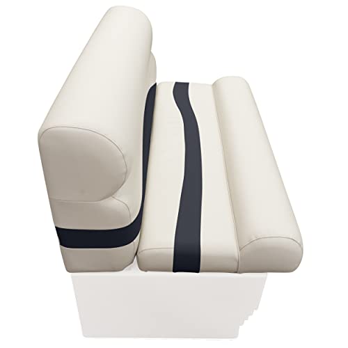 Wise Premier Series BM1145-986 Pontoon 50" Bench Seat Cushion Set, Platinum/Spectra Navy/Cobalt