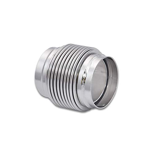 Exhaust Bellows Assembly Vibrant Performance 69683, Directional Flow Solid Liner, 2.25 in. diameter inlet, 2.25 in. diameter outlet, 3.00 in. Long, 321 Stainless Steel, Electropolished, each