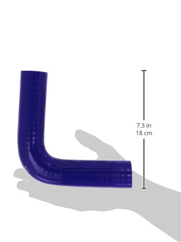 HPS Silicone HTSEC90-118-BLUE High Temperature 4-ply Reinforced 90 degree Elbow Coupler Hose, 75 PSI Maximum Pressure, 4" Leg Length on each side, 1-1/5" ID, Blue