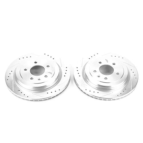 Power Stop AR82158XPR Evolution Performance Rear Drilled, Slotted & Plated Brake Rotor Pair For Cadillac ATS 2013-2018 [Model Specific]