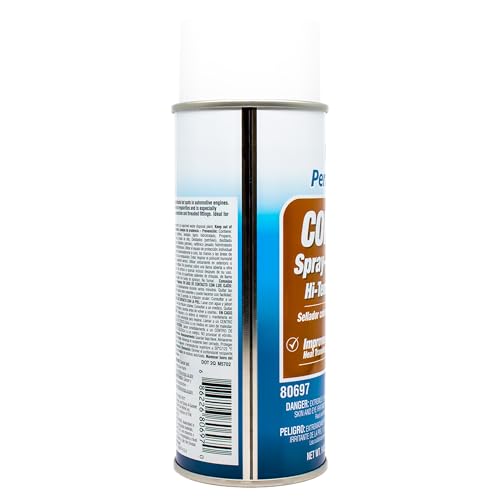 Copper Spray-A-Gasket Permatex Hi-Temp Adhesive Sealant, 9 oz. net Aerosol Can, Orange