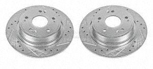 Power Stop Rear JBR1167XPR Drilled Slotted Rotor Pair For 2016-2022 Acura ILX | 2009-2014 Acura TSX | 2008-2023 Honda Accord | 2016-2022 Honda HR-V [Application Specific]