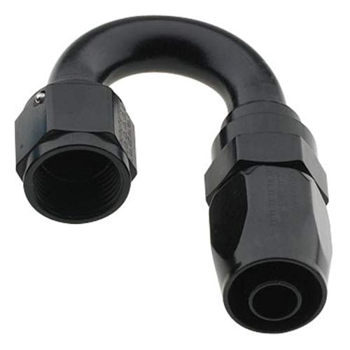 Black Fragola -10AN Male Rad Fitting x 180 Degree Pro-Flow Hose End