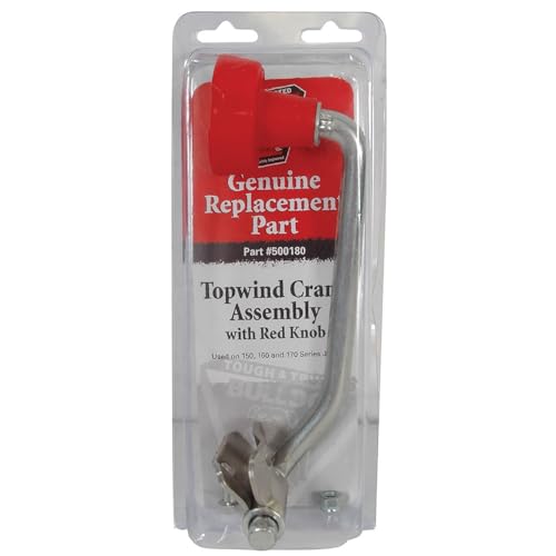 500180 Bulldog Trailer Jack Replacement Part, Topwind Crank, 6-3/4 Inch Radius w/Red Bulldog Knob For 750-5,000 lbs. Jacks