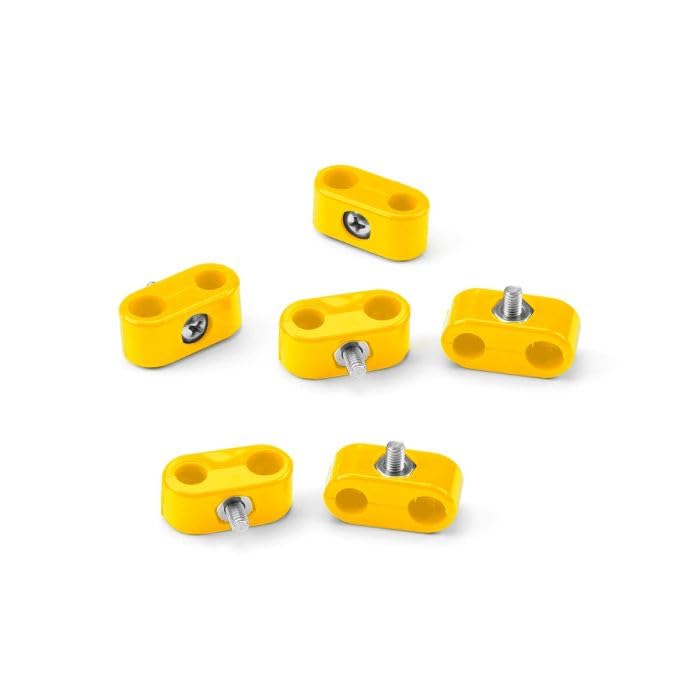 Double Place T-CLAMP, 1/4"-3/16", 6 Pieces, Yellow