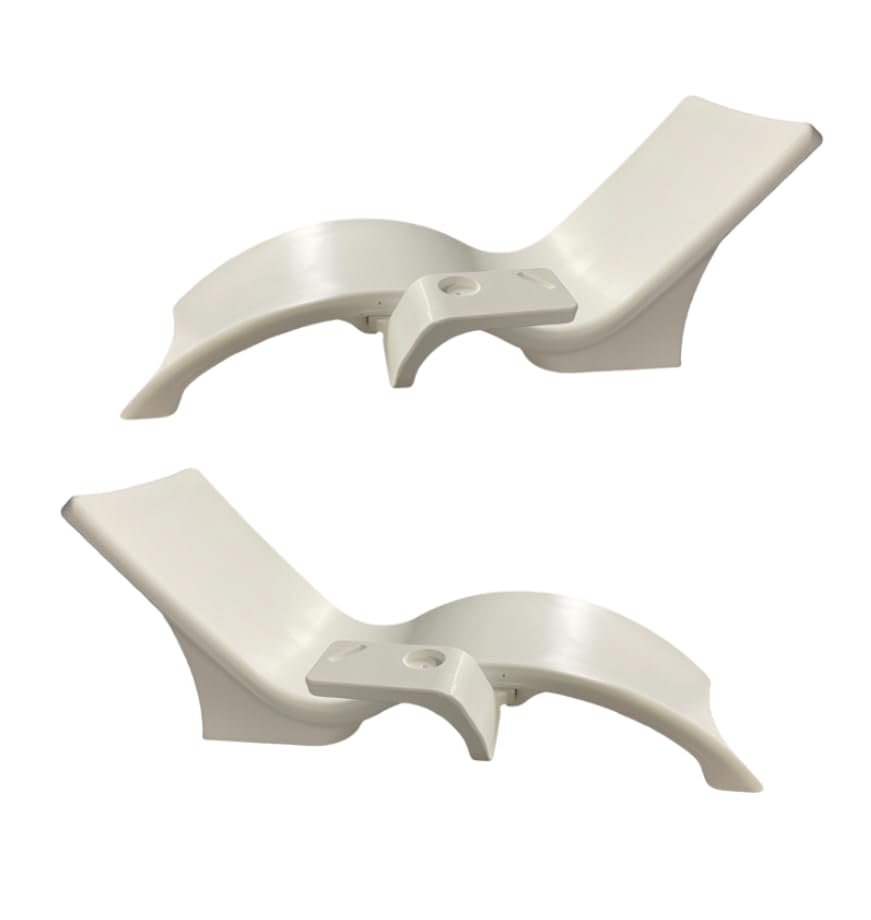 2 Lounge Chairs Global Pool Products with Connecting Table - Outdoor Chaise Lounge - Patio Lounge Chair with Table for All Pool Types - White