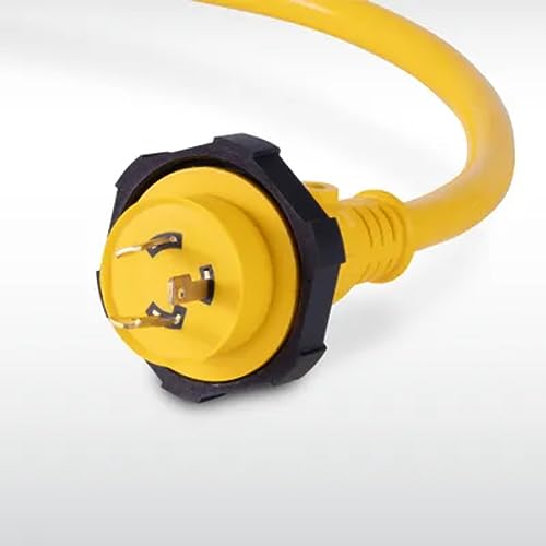 Sierra Marine Shore Power Reliable Cordset AC12340 - Corrosion-Resistant NMEA Connectors, 30 Amp RV Extension Cord - Watertight Nylon Sleeve, LED Indicator, UV-Resistant - 12ft