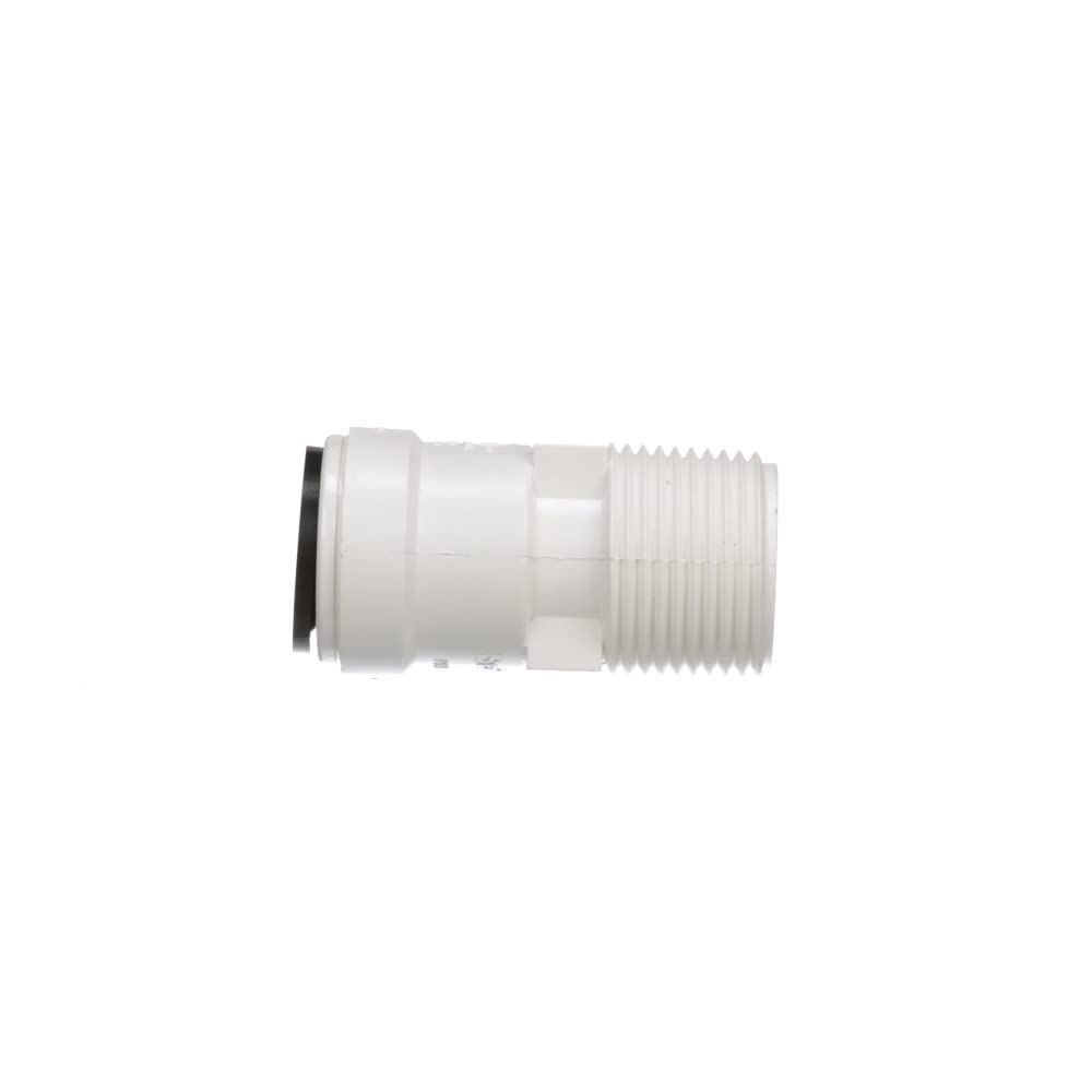 AquaLock Watts 3501-1012 Plastic Series, 1/2" CTS x 3/4" NPT Off-White Lead-Free Polysulfone Male Adapter Connector, O-Ring, Quick Push-to-Connect Design, Tool-Free Installation