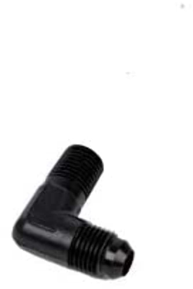 90-Degree Elbow Fitting, Aeromotive 15666 1/4"-MNPT to AN-06 Black