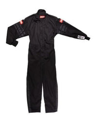 Kids RaceQuip Unisex-Child Single Layer Suit (Black, X-Small)