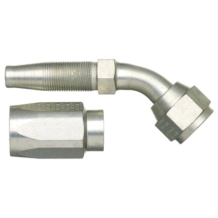 Gates Field Attachable 10C5-10RFJSX45 for C5C, C5D and C5M Hose, Dual Seat Female JIC 37/SAE 45 Flare Swivel, 45 Bent Tube, Steel, 1/2" ID