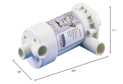 SHURFLO PENTAIR 1700-011-030 Bait Sentry Livewell Pump, 3/4" Inlet NPT, 3/4" Outlet Barb, 800 GPH, 12 VDC, 3.5 Amp, Magnetic Drive, Continuous Duty, Anti Airlock, Dual Port Design, UL CE Listed
