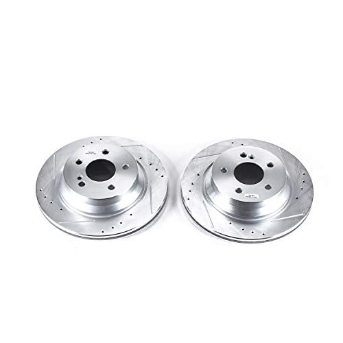 Power Stop Rear Drilled & Slotted Rotor Pair For CLS400, CLS, CLS550, E250, E350, E400, E500, E550, GLK250, GLK350 [Model Specific] EBR686XPR
