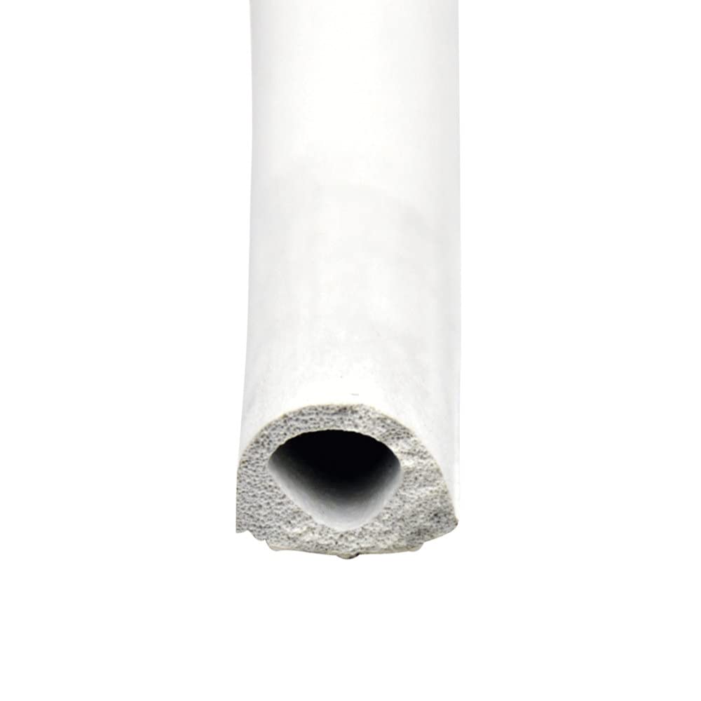 1/2" x 3/8" x 50' Rubber D-Seal with Tape AP Products 018-204 White