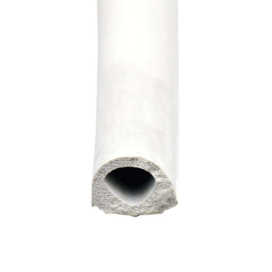 1/2" x 3/8" x 50' Rubber D-Seal with Tape AP Products 018-204 White
