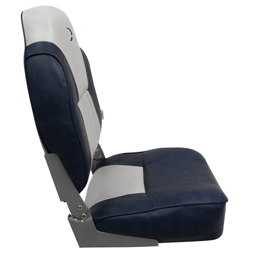 Lund Style Wise 8WD640PLS-660 High Back Boat Seat, Grey/Navy