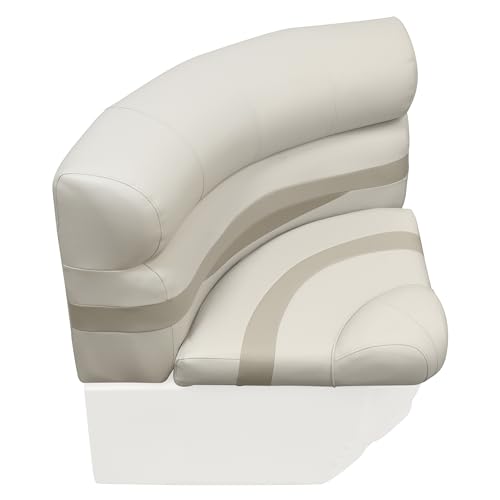 Wise Premier Series BM11028-1066 Pontoon 28" Radius Corner Seat Cushion Set, Stone/Mocha Java/Khaki