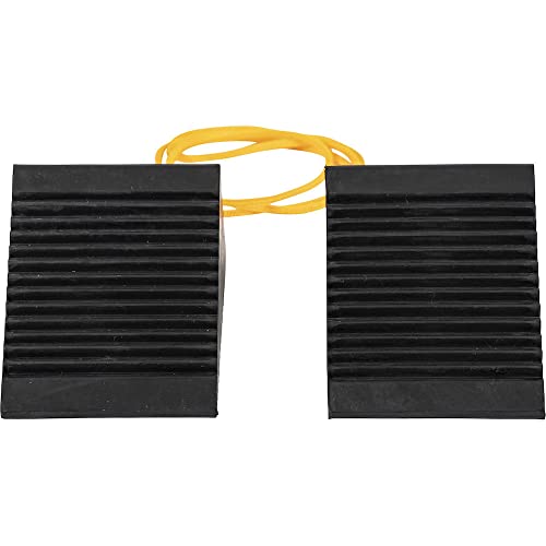 Buyers Products WC35225 Rubber Mini Wheel Chock Set, 5 x 3 x 2.25 Inches, 36 Inch Nylon Rope, Ideal For ATVs, Riding Lawnmowers And Gas-Powered Scooters, Rust And Chemical Proof