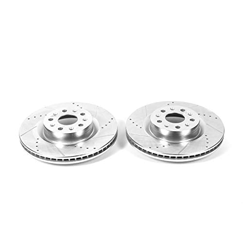 Power Stop AR82182XPR Evolution Front Drilled & Slotted Rotor Pair For Cadillac CT6 2016-2019, Cadillac CTS 2014-2019, Chevrolet Camaro 2016-2021 [Model Specific]