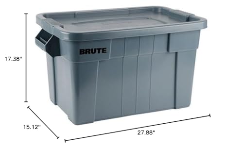 Brute Rubbermaid Tote - 27-7/8 X17-3/8 X15-1/8" - Gray - Gray - Lot of 6