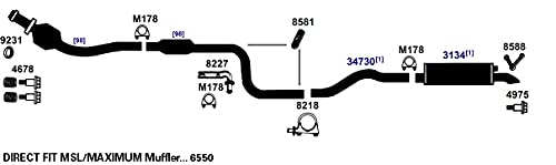 Exhaust Muffler AP Exhaust Products 3134