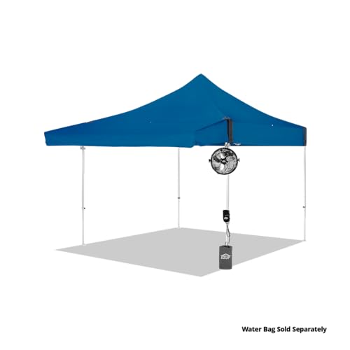 E-Z UP 14" Portable Misting Fan, Lowers Temperatures by 30° in Spaces Up to 150 Sq Ft, 180° Swivel Mechanism, Perfect for Outdoors. Mounts on compatible Canopy/Shelter (CANOPY/SHELTER NOT INCLUDED)