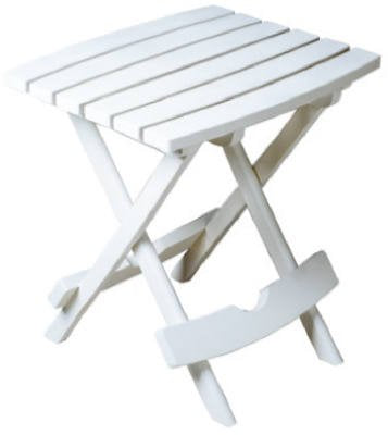Quik Fold Adams 8510-48-3734 Patio Side Table, Resin, White - Quantity 4