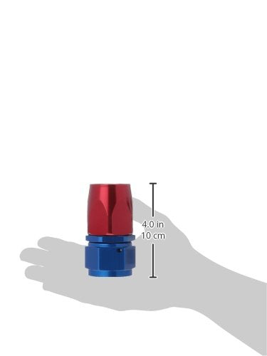 Edelbrock/Russell 610060 Anodized Aluminum Red/Blue -16AN Straight Hose End