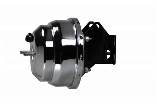 Power Front Disc Brake Conversion Kit LEED BRAKES Cross Drilled And Slotted Rotors With 8" Dual Chrome Booster Cast Iron Chrome Top M/C Disc/Disc Side Mount