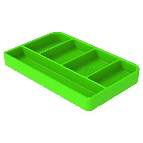 Flexible S&B Non-Slip Silicone Tool Tray | Tool Mat | Tool Organizer | Tool Holder (Small, Lime Green, 80-1000S)