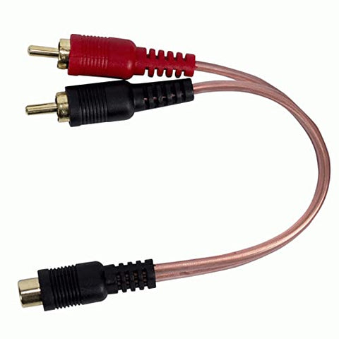 6 Inch Install Bay Y RCA Cable 1F 2M Red/Black