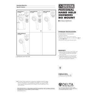 Delta Faucet Hand Held Single-Spray Shower Head, White 59462-WHB-PK
