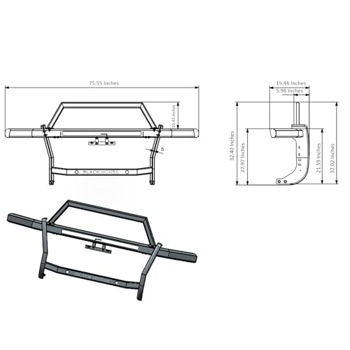 Rambler Black Horse Grille Guard Kit Modular Black Compatible with 2021-2024 Ford Bronco-RAGF20-PLFB