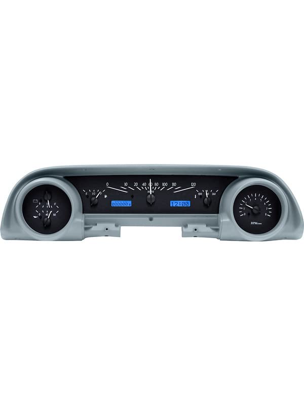 Dakota Digital VHX-63F-GAL-K-B Gauge System Analog Dash Compatible with Ford 1963-64 Galaxie Black Alloy Blue Backlighting