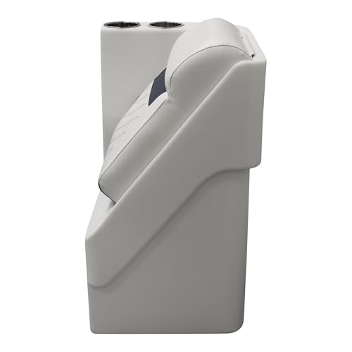 Wise DLX Series Pontoon Left Radius Lean Back Recliner - White/Mariner Blue DLX1305L-1904