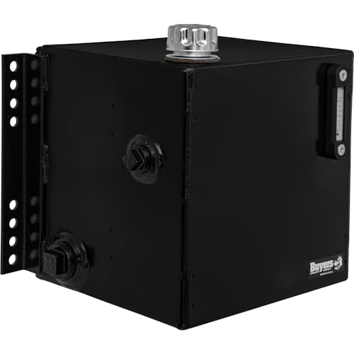 Buyers Products Side Mount SMR15S Steel Hydraulic Reservoir, 15 Gallon, Powder-Coated HRPO Steel, Internally Baffled, Welded Rear Brackets, 2 in. NPT Suction/Return, 1-1/4 in. NPT Return Port