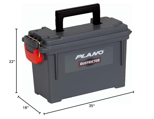 Plano Field Rustrictor Ammo Box .50 Caliber, Gray, All-Weather & Anti-Rust Ammo Storage Box, Medium Plastic Ammunition Box, Waterproof Ammo Can