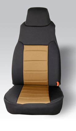 Rugged Ridge Seat Cover Kit 13210.04, Front, Neoprene, Tan; 97-02 Jeep Wrangler TJ