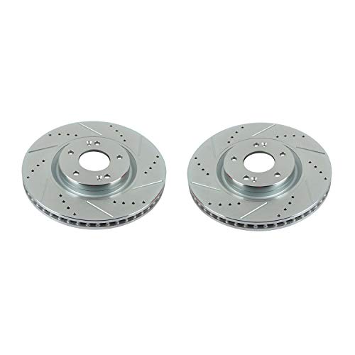 Power Stop front JBR1554XPR Evolution Performance Drilled, Slotted & Plated Brake Rotor Pair