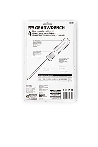 4 Pc. GEARWRENCH Square Dual Material Screwdriver Set - 80065H