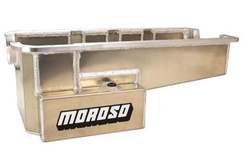 Moroso Aluminum Front Sump Oil Pan 20537, Fits Small Block Ford 289-302 Engines, Road Race Baffled